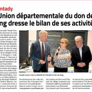 Article midi libre 1er avril 2025 l ud 34 du don de sang fait son bilan d activites a montady