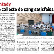 Article midi libre bilan collecte de sang montady 12 septembre 2022