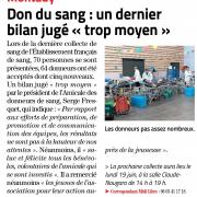 Article midi libre bilan collecte de sang montady 27 mars 2023