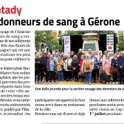 Article midi libre donneurs de sang montady voyage a gerone 13 mai 2023