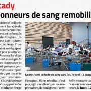 Article midi libre resultats collecte de sang montady 13 juin 2022