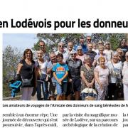 Article midi libre sortie lodeve donneurs de sang montady 3 septembre 2023