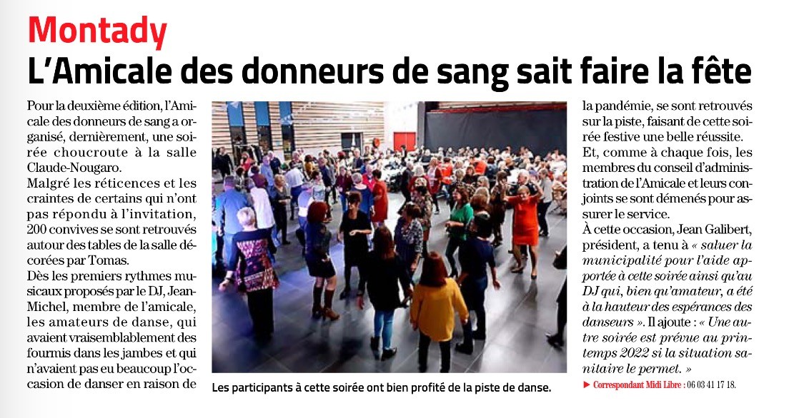 Article ml soiree choucroute adsbm 27 11 2021