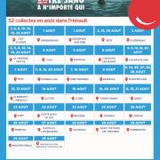 Affiche definitive collectes de sang herault aout 2024
