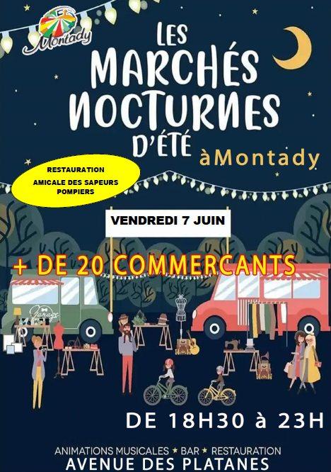 Affiche marche nocturne mairie de montady 7 juin 2024