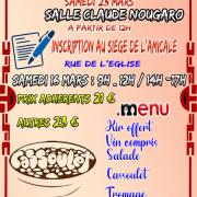 Affiche michel tortes repas cassoulet adsbm 23 03 2024