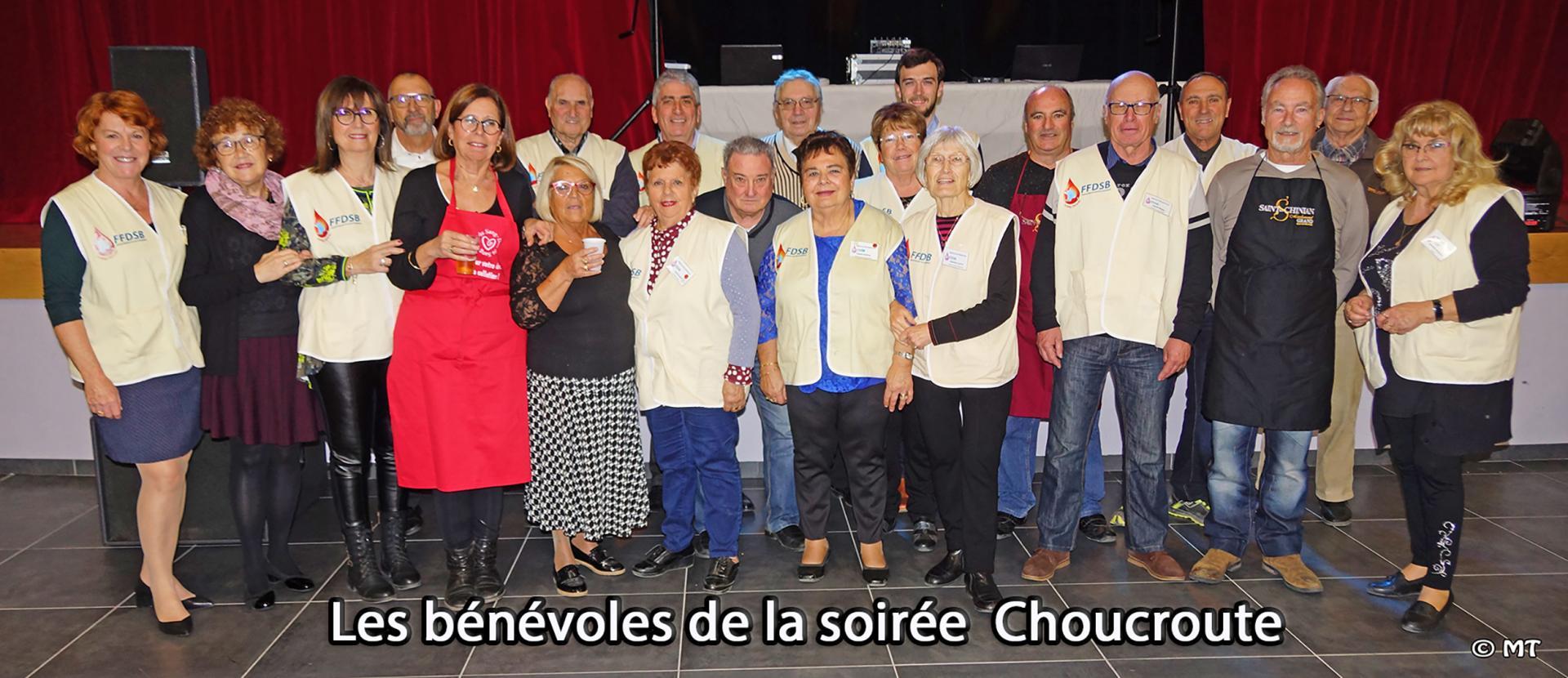 Benevoles donneurs de sang montady alignes pour la soiree choucroute 2019