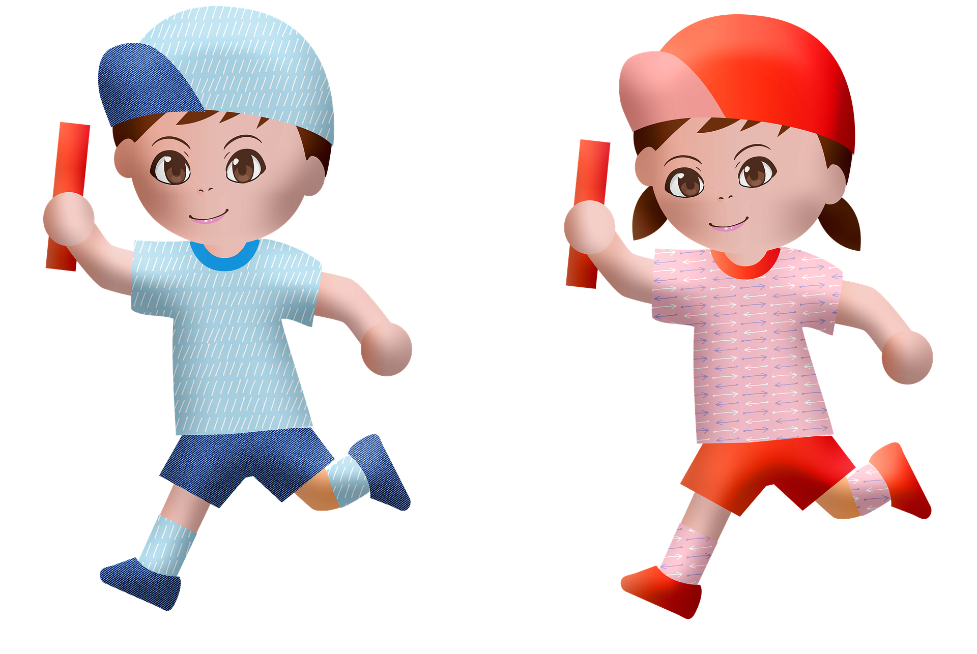 Dessin enfants relais sportif