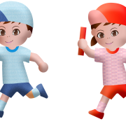 Dessin enfants relais sportif