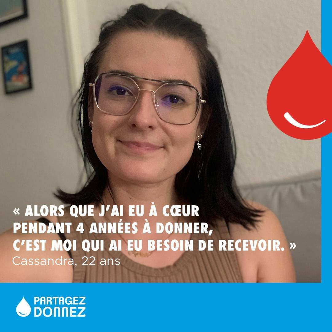 Photo efs temoignage cassandra don du sang
