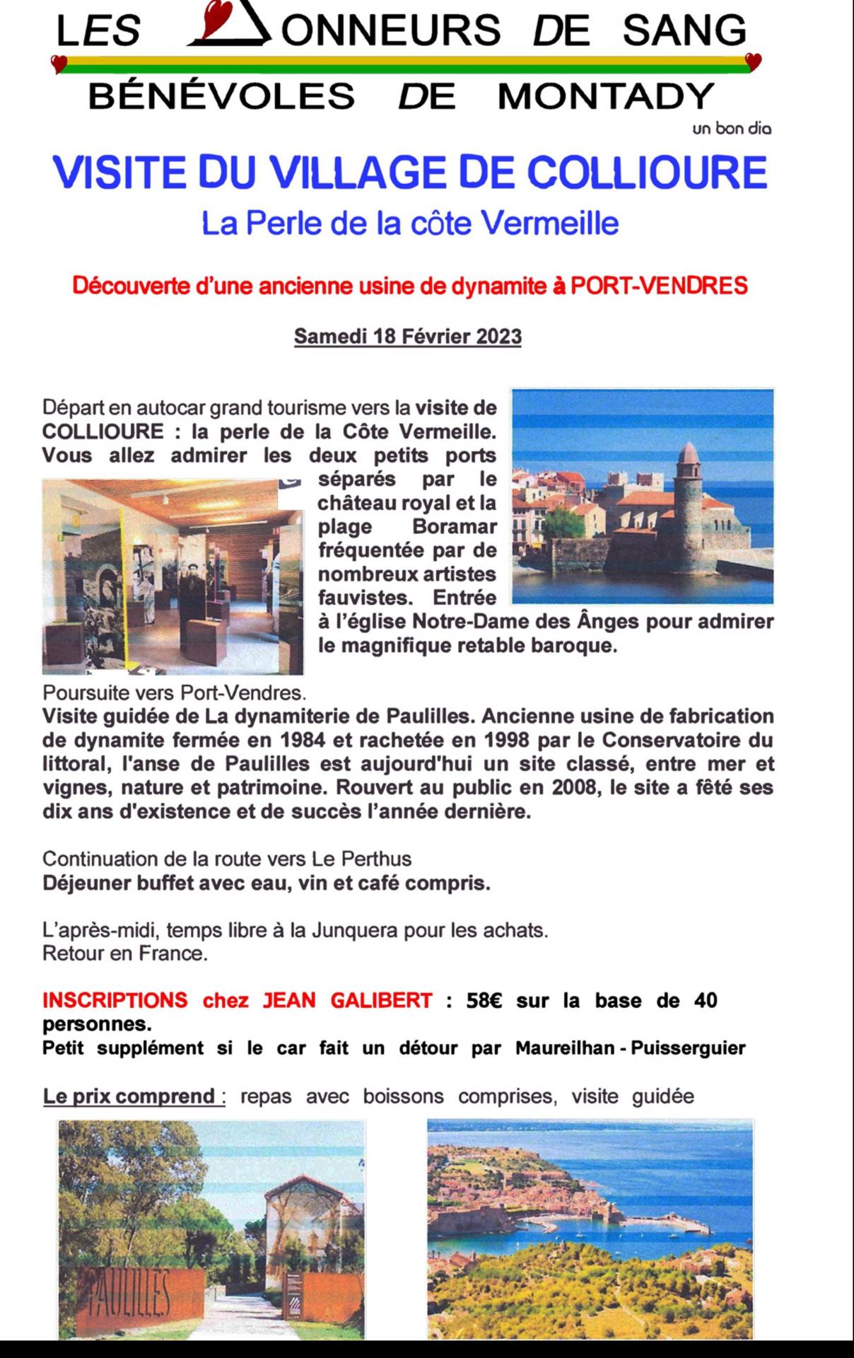 Programme voyage a collioure adsbm 18 fevrier 2023